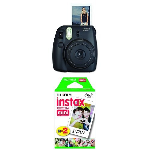 Fujifilm Instax Mini 8 Instant Film Camera (Black) with Twin Pack Instant Film (White), Only $43.16, free shipping