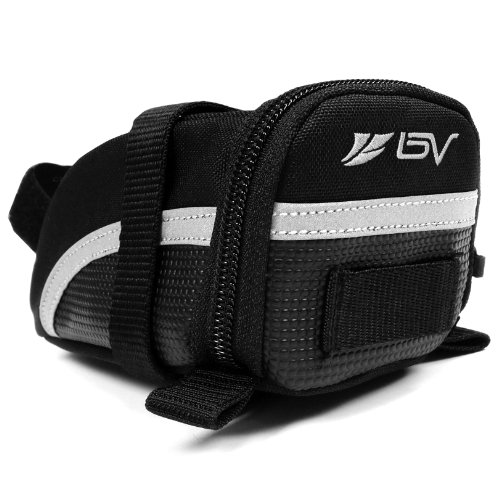 BV Bicycle Strap-On Saddle/Seat Bag, Small, Black, Only $9.99