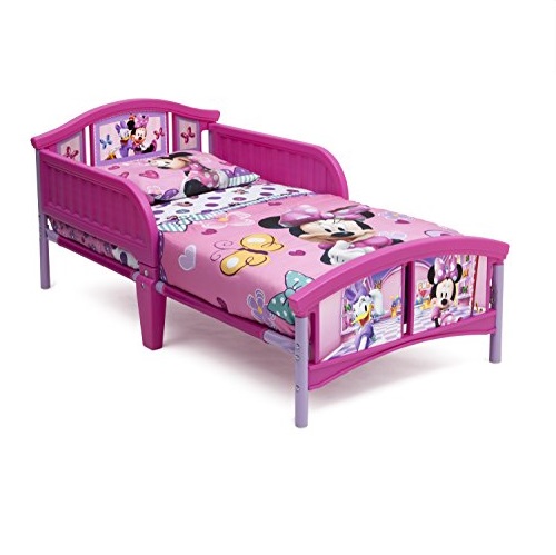 Delta 迪斯尼米妮圖案粉色女童款小床，原價$59.99，現僅售$48.00，免運費。多種顏色和圖案款可選！