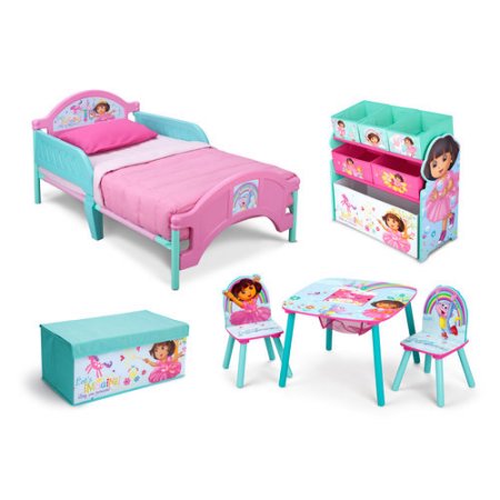 Walmart：Nickelodeon Dora 爱探险的朵拉 幼儿家具组合，原价$159.98，现仅售$89.00，免运费