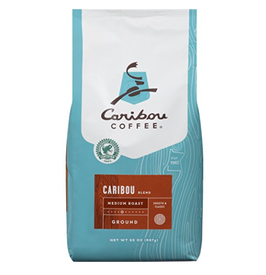 Caribou Coffee Bags Ground Coffee驯鹿咖啡中度烘焙阿拉比卡咖啡豆 567g, 现点击coupon仅售$8.34,免运费！