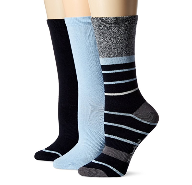 Timberland Women's Stripe and Solid Crew Sock 3-Pack Assorted only $6.21