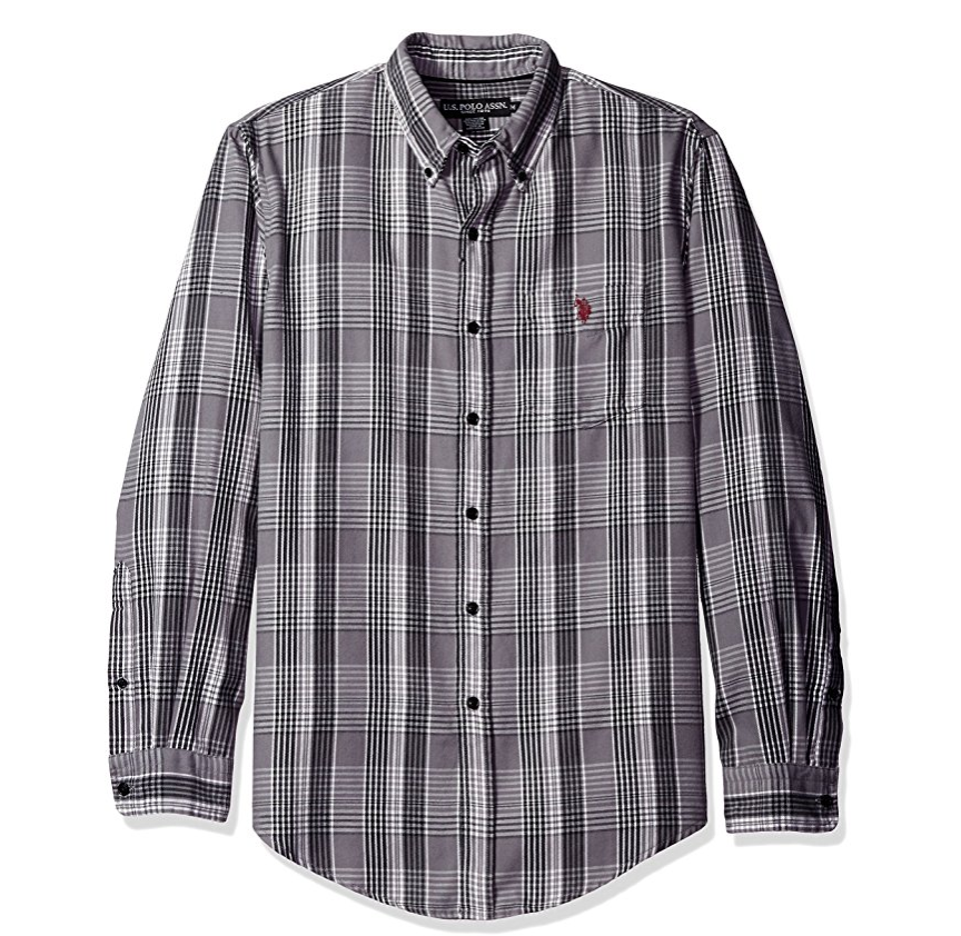 U.S. Polo Assn. Men's Long Sleeve Classic Fit Plaid Peached Twill Button Down Sport Shirt only $6.74