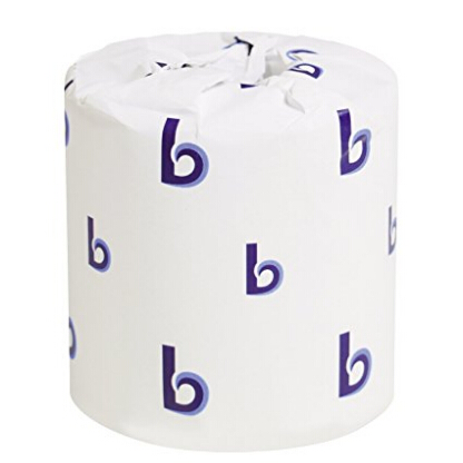 Boardwalk 6145 Bathroom Tissue, Standard, 2-Ply, White, 4 x 3 Sheet, 500 Sheets per Roll (Case of 96)  $26.29