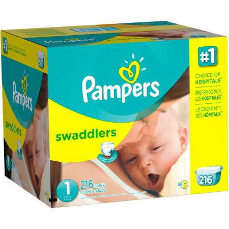 Pampers Swaddlers Diapers, Size 1, 216 count, only $25.59