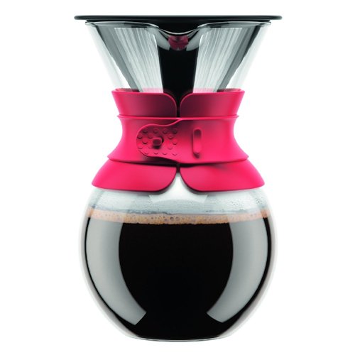 Bodum 11571-294 Pour Over Coffee Maker with Permanent Filter, 34 oz, Red, Only $16.99