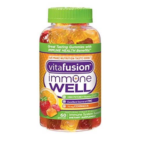 Vitafusion 维生素C、D加锌加紫锥菊软糖，60粒，原价$13.29，现点击coupon后仅售$8.05，免运费