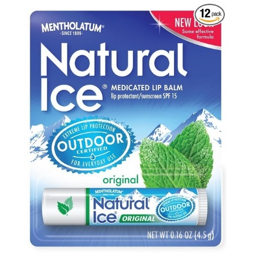 Mentholatum Natural Ice Medicated Lip Protectant SPF 15, Mentholatum 0.16-Ounce Tubes (Pack of 12), only $12.09, free shipping after using SS