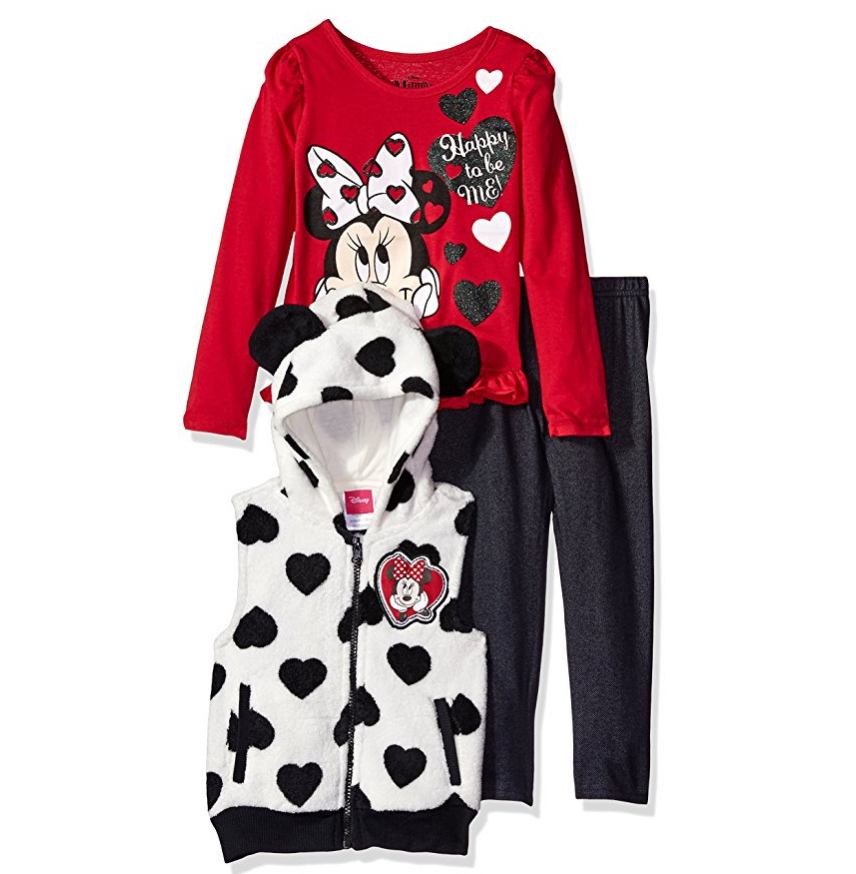 Disney Girls' 3 Piece Minnie Vest and Pant Set only $13.16