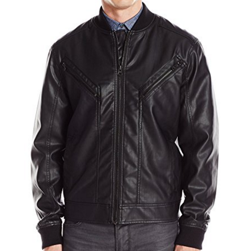 Kenneth Cole REACTION Men's Seamed Pleather Bomber Jacket $18.32 FREE Shipping on orders over $25