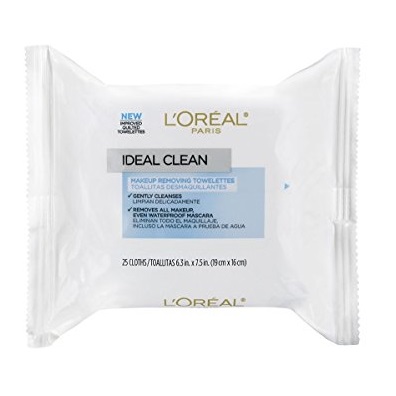 史低价！L'Oreal Paris Ideal 卸妆巾， 25片，原价$4.99，现点击coupon后仅售$1.55，免运费