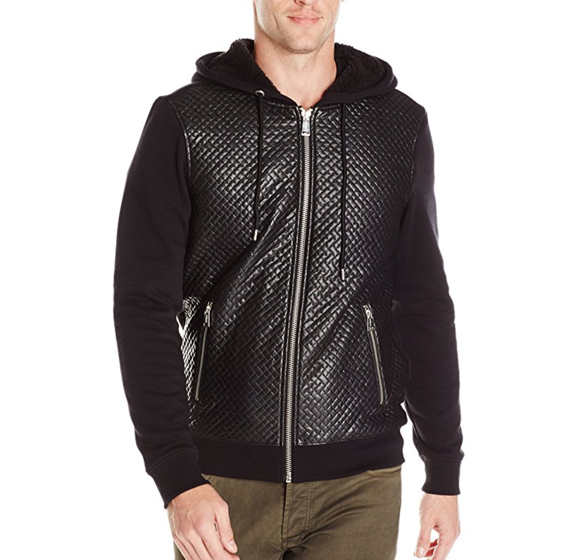 GUESS Men's Roy Chevron Quilted Hoody Sweatshirt only $22.13