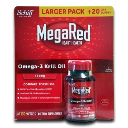 Omega-3 Krill Oil MegaRed 350mg - 130 softgels- No fishy aftertaste as with Fish Oil , Only $15.83, free shipping after clipping coupon and using SS