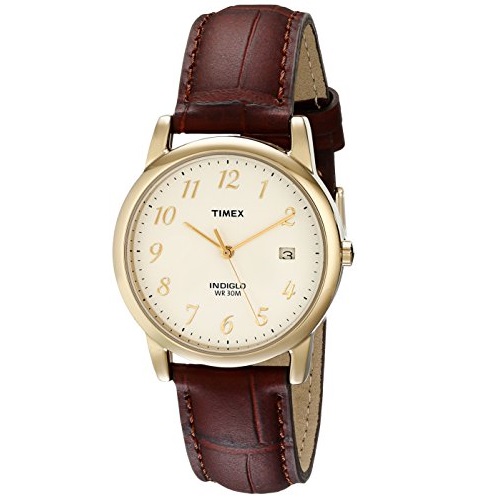 Timex T2M441 Easy Reader Brown 男士時尚休閑手錶，現僅售$29.28