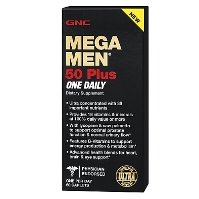 GNC Mega Men 50岁以上男性综合维生素，60粒  特价仅售$9.99