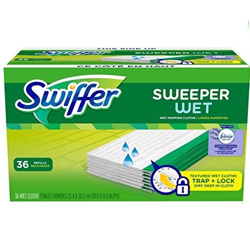 Swiffer Sweeper Floor Cleaner, Textured Wet Mopping Pad Refills, 36 Count, Only $7.90,free shipping after clipping coupon and using SS