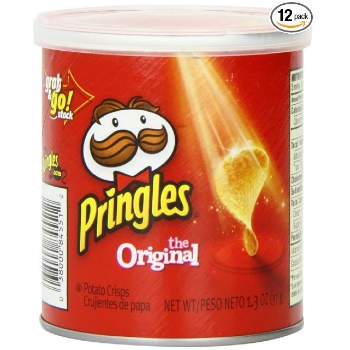 Pringles原味小罐薯片，1.3盎司装（12罐）$7.99