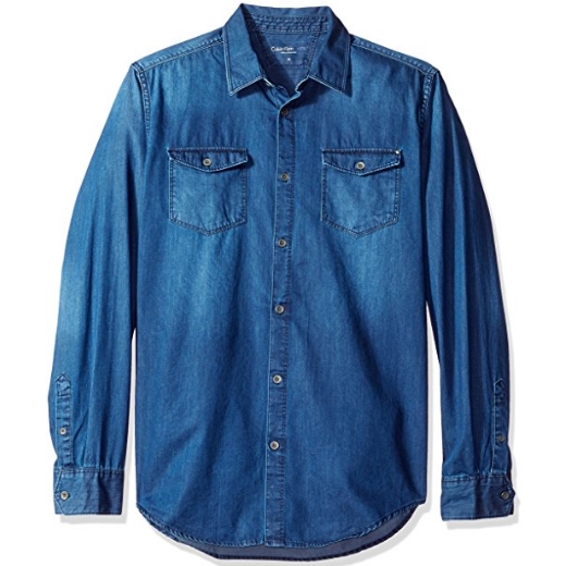 Calvin Klein Jeans Men's Long Sleeve Denim Shirt $17.90 FREE Shipping on orders over $35