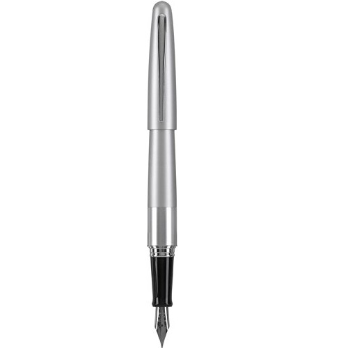 Pilot Metropolitan Collection Fountain Pen, Silver Barrel, Classic Design, Fine Nib, Black Ink (91113), Only $11.65