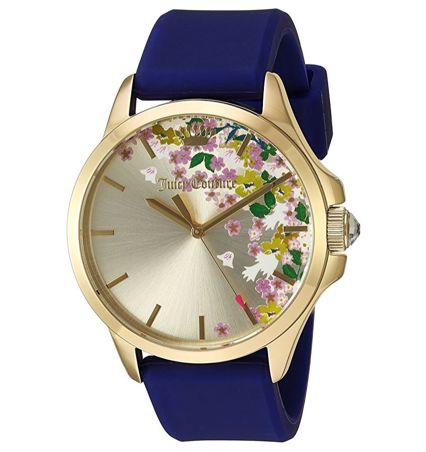 Juicy Couture Women's 'Jetsetter' Quartz Gold-Tone and Silicone Automatic Watch, Color:Purple (Model: 1901483) only $145