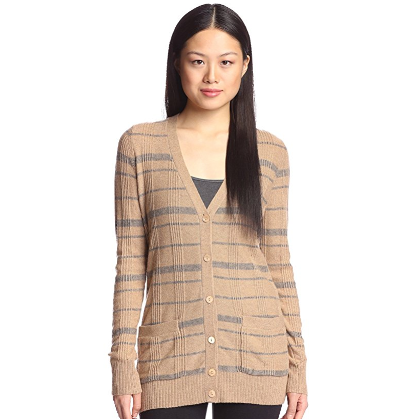 Cashmere Addiction Women's Plaid Cardigan Sweater only $34.52