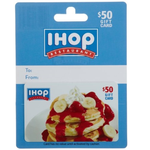 $50 IHOP 餐厅购物卡，现使用折扣码后仅售$39.50，免运费