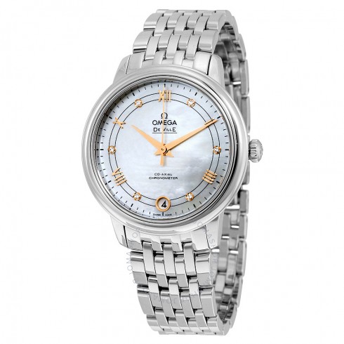 OMEGA De Ville Mother of Pearl Dial Ladies Watch Item No. 424.10.33.20.55.002, only $2,845.00, free shipping after using coupon code