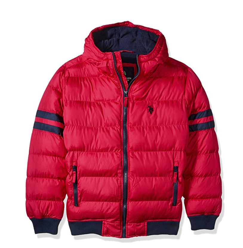 U.S. Polo Assn. Men's Hooded Bomber with Sleeve Stripes ONLY $29.99