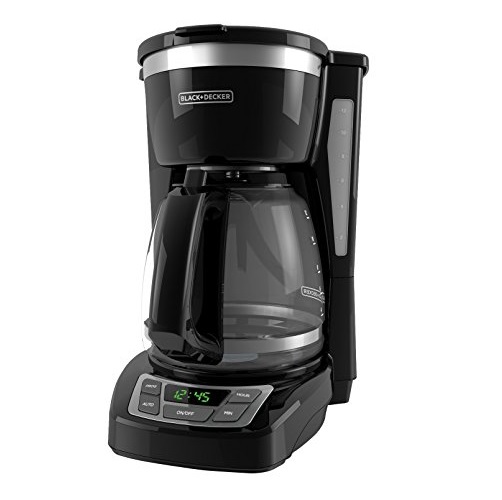 BLACK+DECKER CM1160B 12 Cup Programmable Coffee Maker, Digital Control Programmable Coffee Maker, Black/Stainless Steel, Only $14.99