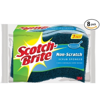 Scotch-Brite Scrub Sponge, Non-Scratch, 3-Count (Pack of 8)  $10.11