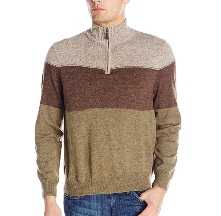 Dockers Men's Quarter-Zip Soft-Acrylic Color-Block Sweater only $8.08