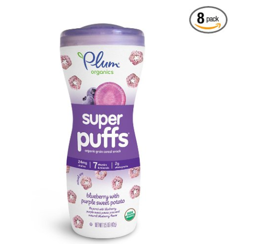 Plum Organics Baby Super Puffs Purples, Blueberry & Purple Sweet Potato, 1.5 Ounce Containers (Pack of 8) only $ 14.46