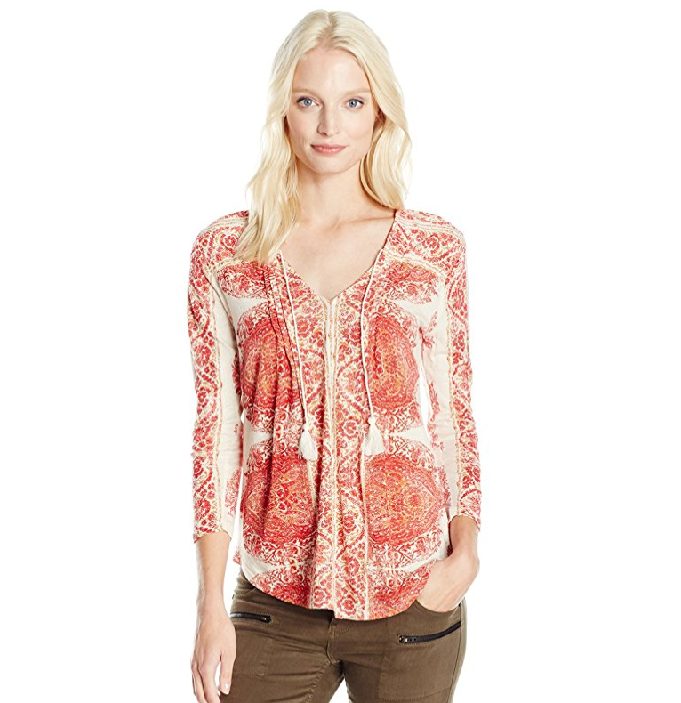 Lucky Brand Women's Placed Print Top only $ 13.99