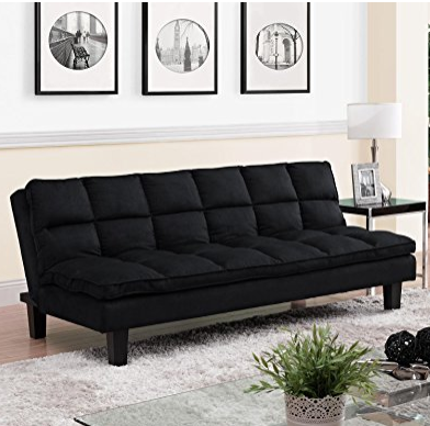 史低价！ DHP Allegra 黑色布艺沙发床, 现仅售$177.38, 免运费！