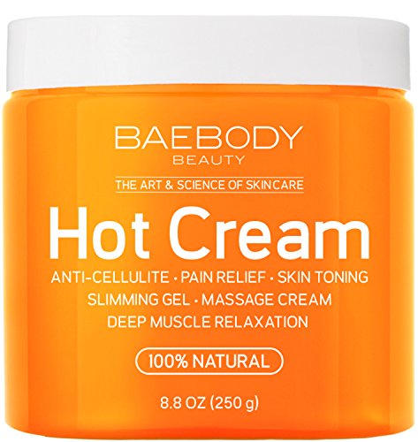 Cellulite Cream & Pain Relief Cream for Muscle Relaxation. Anti-Cellulite Hot Cream Treatment, Firms Skin, Muscle Rub and Massager Gel. Huge 8.8 Oz.