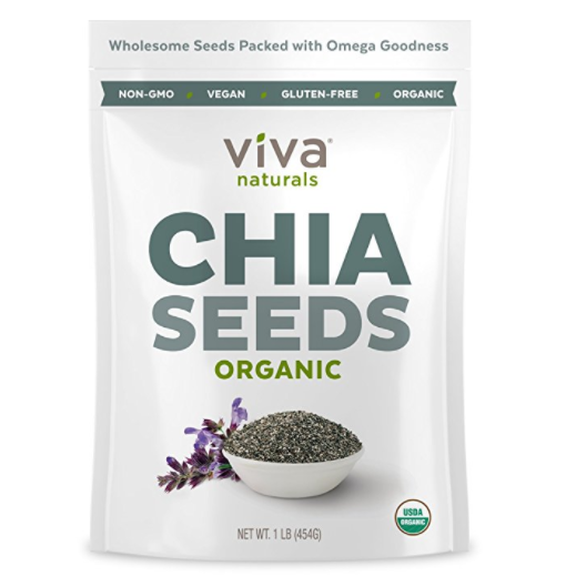 Viva Naturals The Finest Organic Raw Chia Seeds, 1 Pound only $5.14