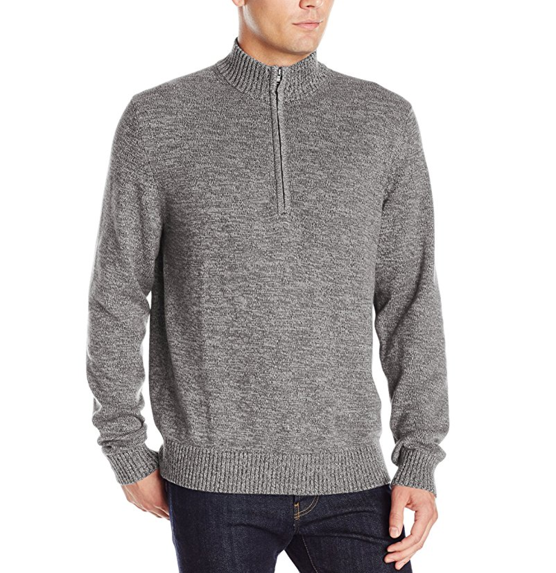 IZOD Men's Saltwater Marled Waffle 1/4 Zip Sweater only $11.90