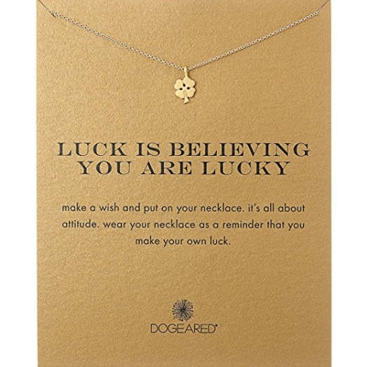 Dogeared Reminders Luck Is Believing You四葉草吊墜項鏈$39.35 免運費