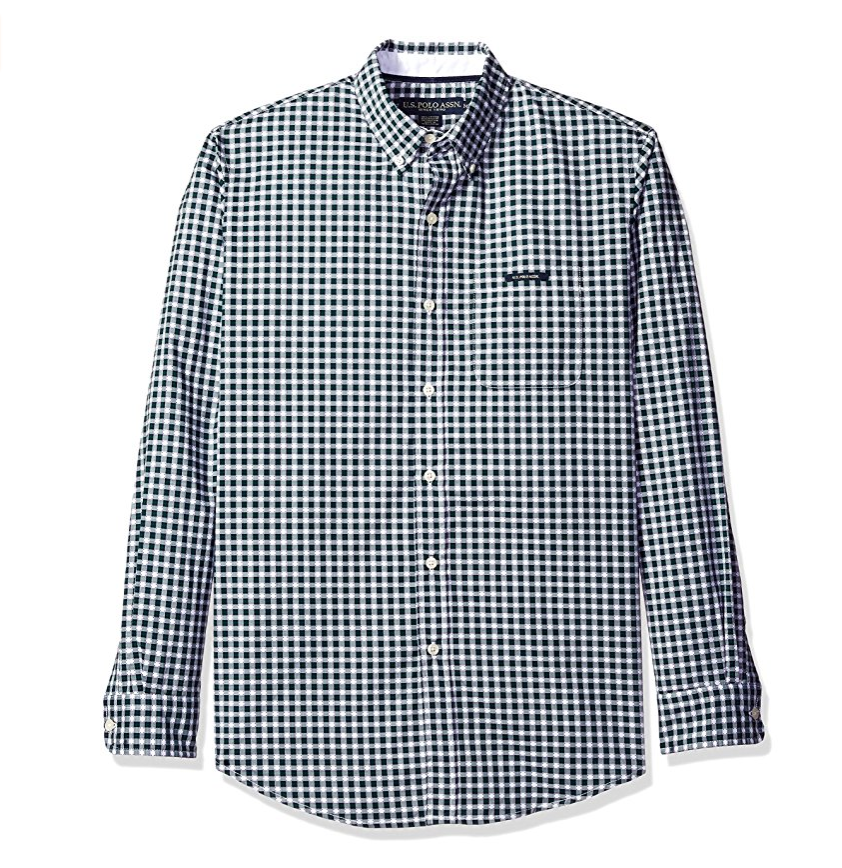新时尚！U.S. Polo Assn. Long Sleeve 男子长袖衬衫, 现仅售$12.83