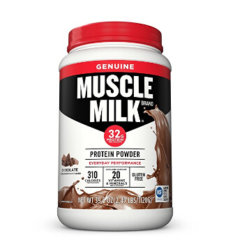 Muscle Milk Genuine Protein Powder, Chocolate, 32g Protein, 2.47 Pound $14.41