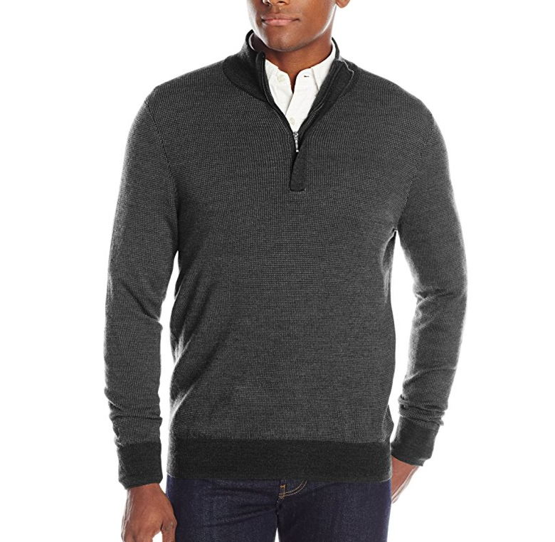 Oxford NY Men's Quarter Zip Wool-Blend Mock-Neck Sweater only $6.83