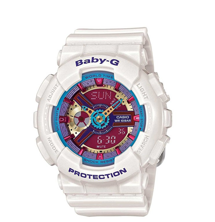 Casio Baby-G Multicolor Dial White Resin Multi Quartz Ladies Watch BA112-7A only $73.82