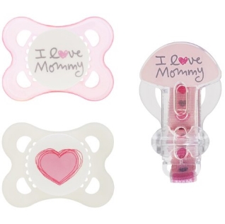 MAM Love & Affection Orthodontic Pacifier with Clip Value Pack, I Love Mommy, Girl 0-6 Months, 2-Count $9.99 FREE Shipping on orders over $25