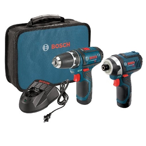 Bosch CLPK22-120 12-Volt Lithium-Ion 2-Tool Combo Kit (Drill/Driver and Impact Driver) with 2 Batteries, Charger and Case, Only $93.64
