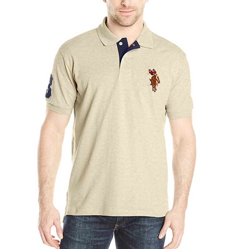 U.S. Polo Assn. Men's Multi Color Logo Solid Pique Polo Shirt only $12.42