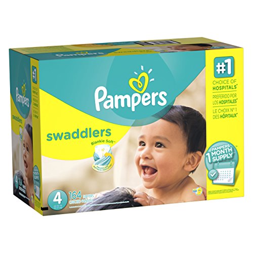 Pampers Swaddlers Diapers Size 4, 164 Count (One Month Supply), Only $21.80, free shipping after clipping coupon and using SS