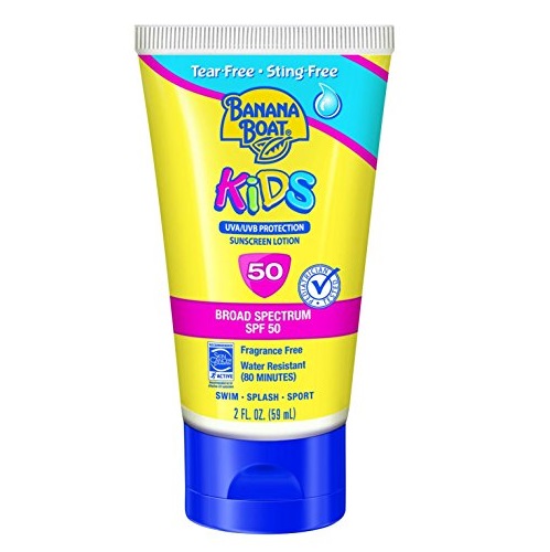 Banana Boat Sunscreen Kids Tear-Free Sting Free Broad Spectrum Sun Care Sunscreen Lotion, SPF 50, 2 Ounce (Pack of 3), Only $5.70, free shipping after using SS