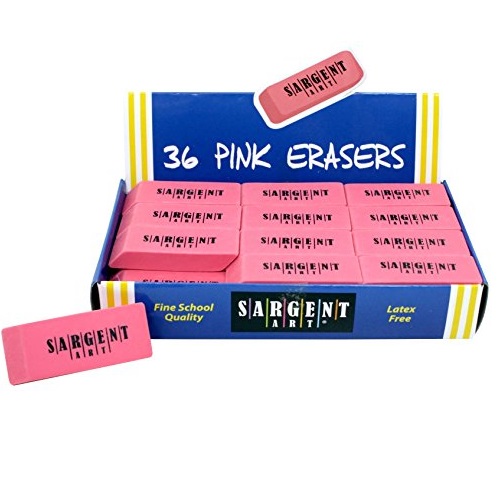 Sargent Art 36-1012 36 Count Premium Pink Eraser Best Buy Pack, Only $7.39