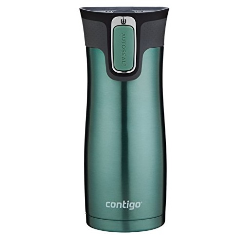 Contigo AUTOSEAL West Loop Vacuum Insulated Stainless Steel Travel Mug with Easy-Clean Lid, 16oz, Greyed Jade, Only $11.51