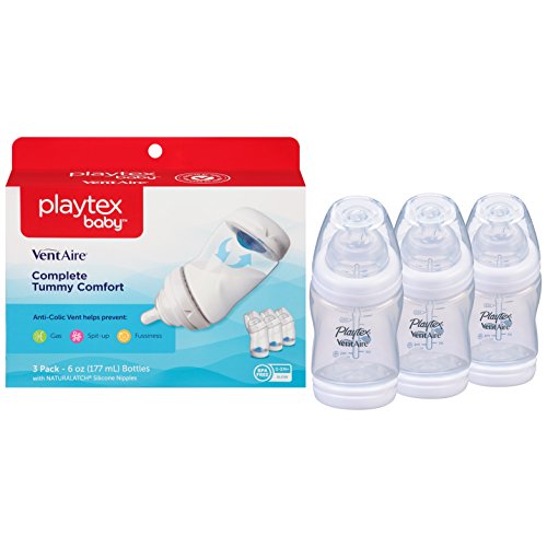 史低价！Playtex 倍儿乐 VentAire 新生儿奶瓶套装，6 oz，三个装，原价$13.47，现仅售$5.70